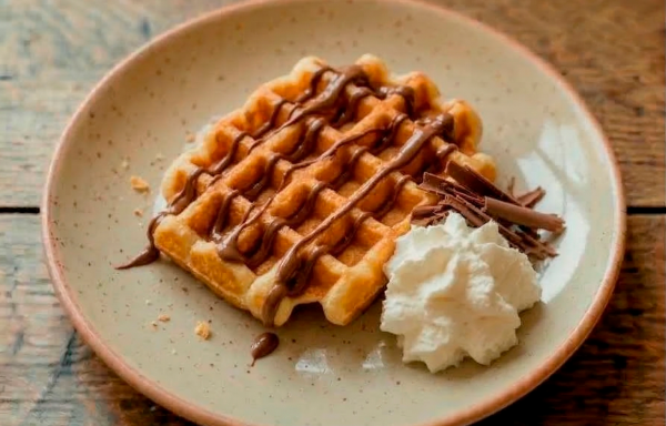 Gofre con Nutella y nata