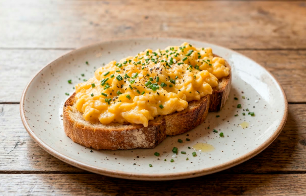 Tostada de huevos revueltos